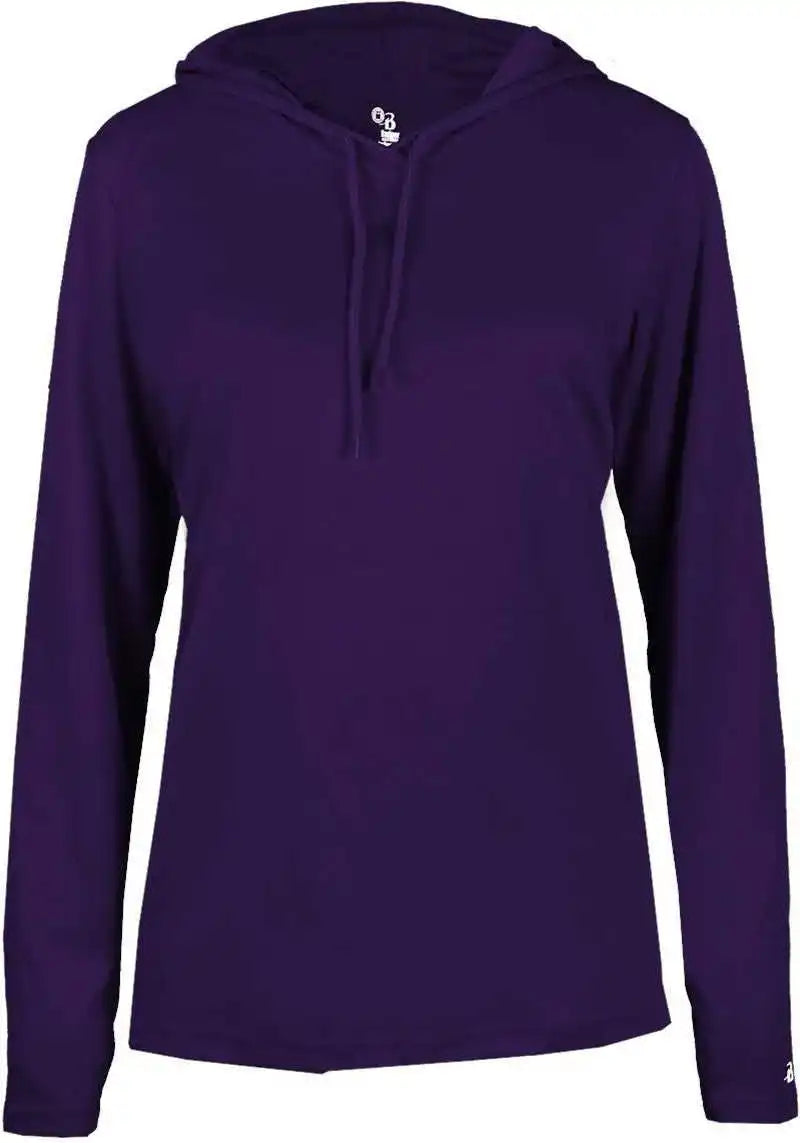 Badger Sport 4165 B-core Long Sleeve Ladies Hoodie Tee - Purple
