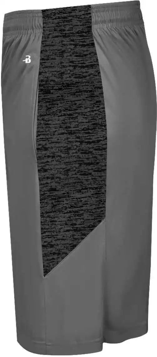 Badger Sport 4168 Tonal Blend Panel Short - Graphite Black - Dark Gray / Adult m