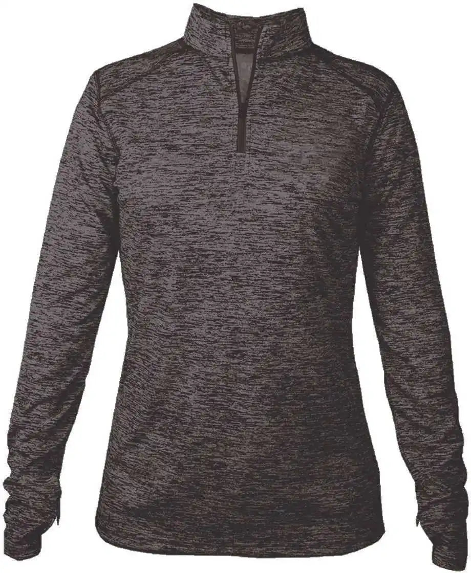 Badger Sport 4173 Tonal Blend Ladies 1/4 Zip - Graphite