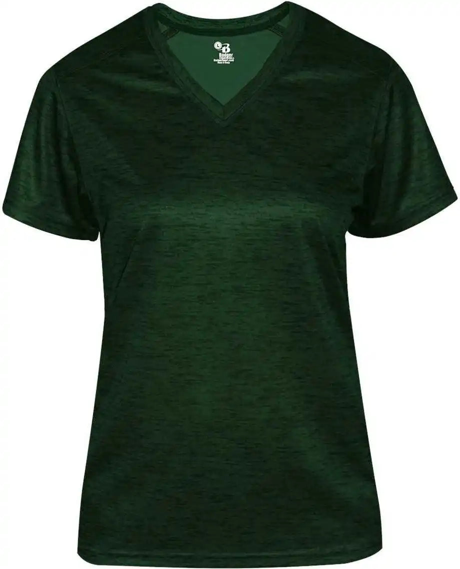 Badger Sport 4175 Tonal Blend Ladies V-neck Tee - Forest