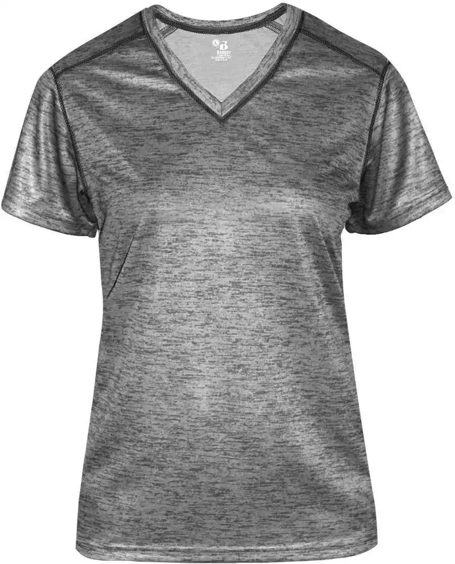 Badger Sport 4175 Tonal Blend Ladies V-neck Tee - Graphite