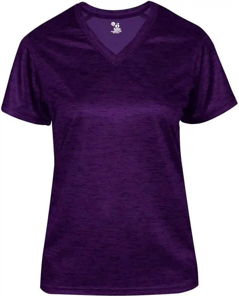 Badger Sport 4175 Tonal Blend Ladies V-neck Tee - Purple