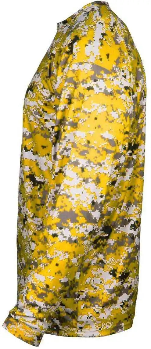 Badger Sport 4184 Adult Digital Long Sleeve Tee - Gold