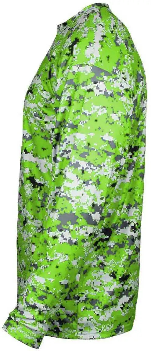 Badger Sport 4184 Adult Digital Long Sleeve Tee - Lime