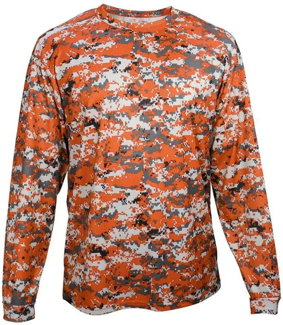 Badger Sport 4184 Adult Digital Long Sleeve Tee - Orange