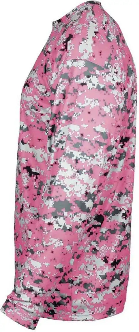 Badger Sport 4184 Adult Digital Long Sleeve Tee - Pink