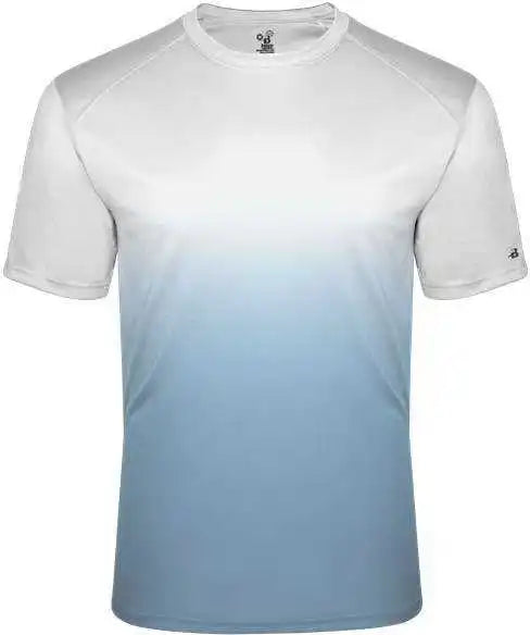 Badger Sport 4203 Ombre Tee - White Columbia Blue - Adult Xl