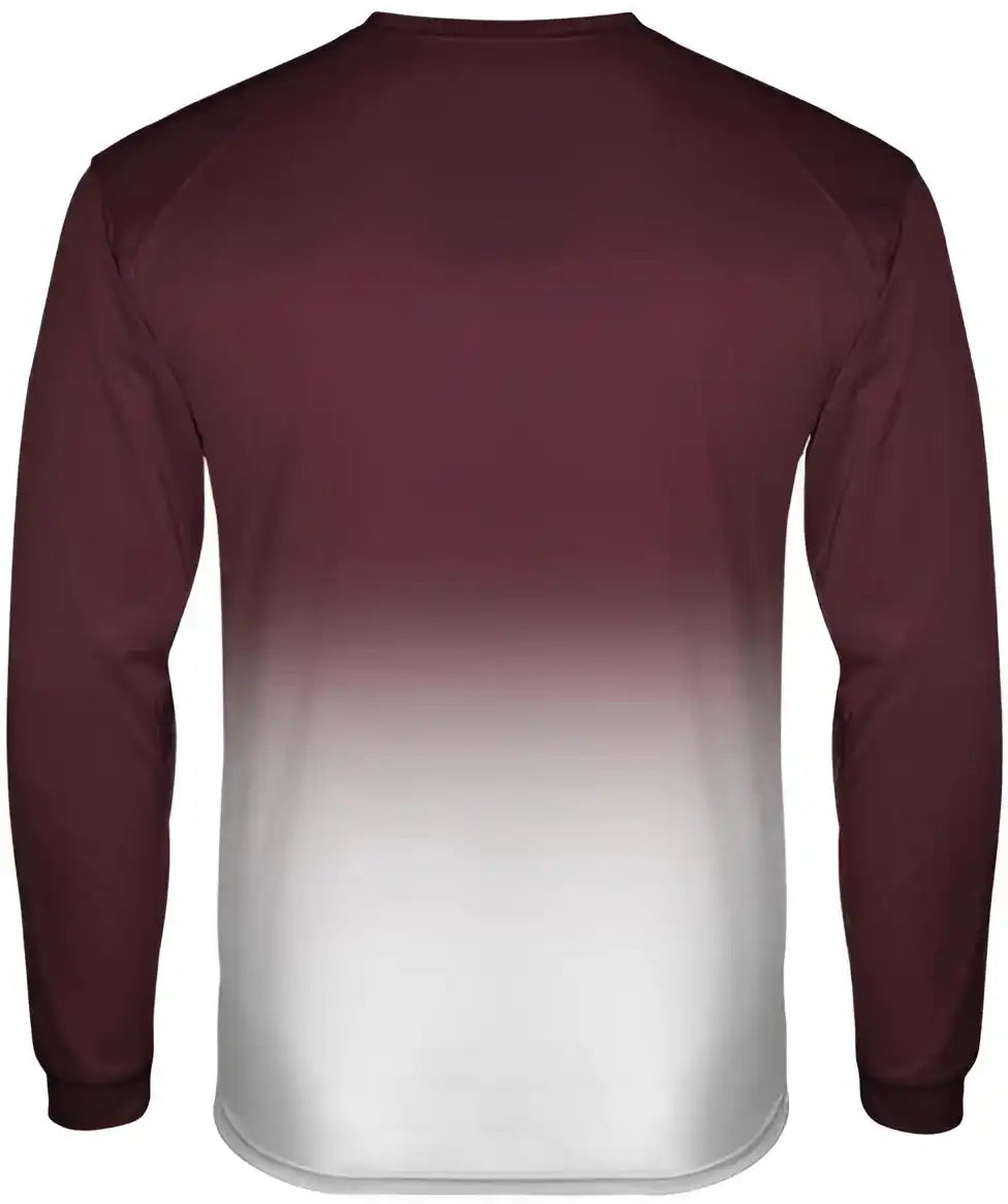 Badger Sport 4204 Ombre Long Sleeve Tee - Maroon White