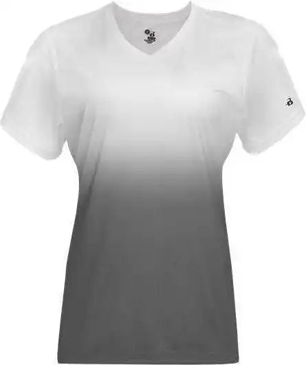 Badger Sport 4207 Ombre Women’s Tee - White Graphite