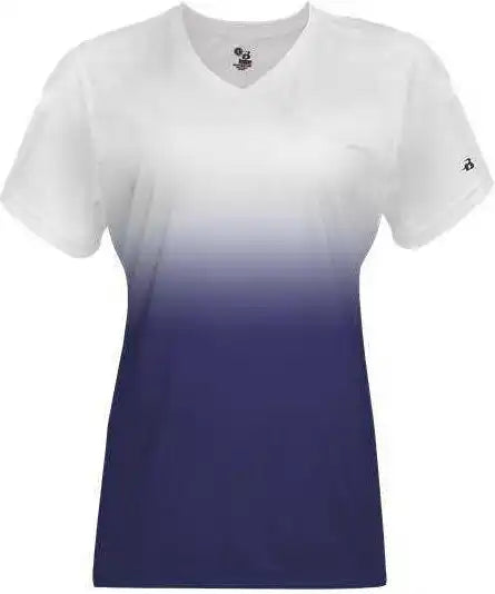 Badger Sport 4207 Ombre Women’s Tee - White Navy