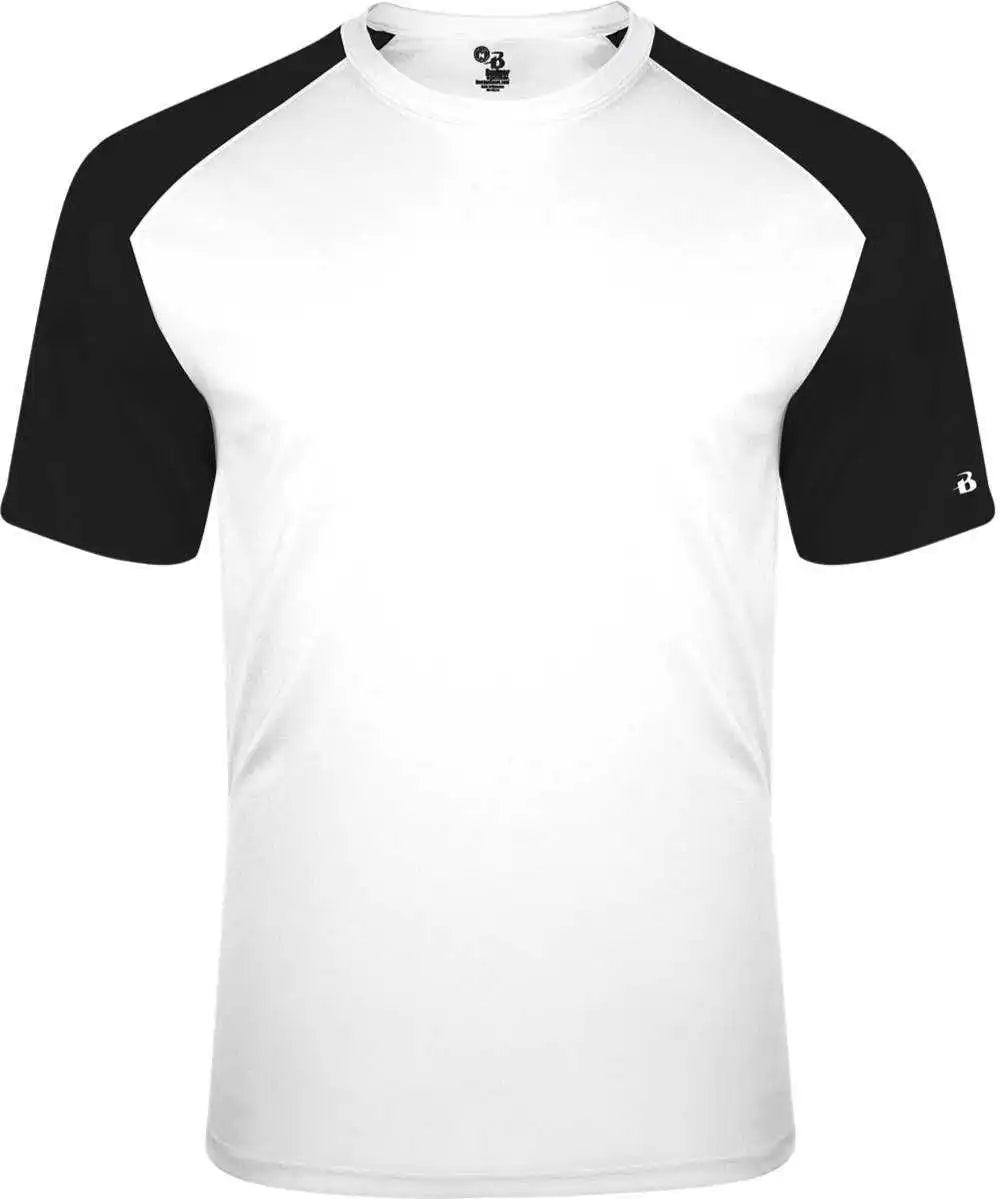 Badger Sport 4230 Breakout Tee - White Black