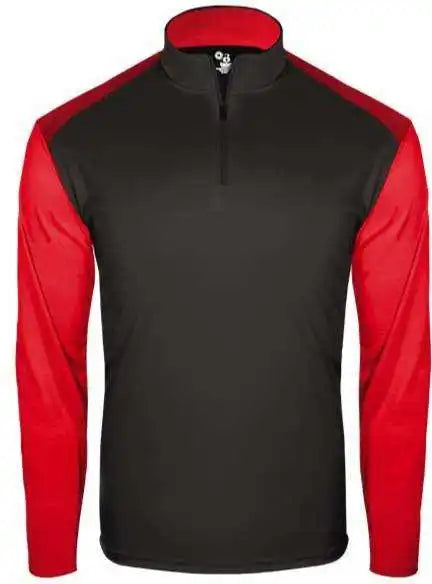 Badger Sport 4231 Breakout 1/4 Zip - Black Red