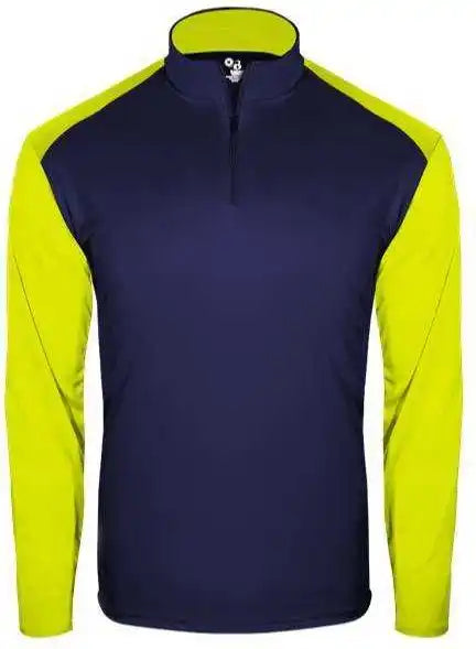 Badger Sport 4231 Breakout 1/4 Zip - Navy Safety Yellow