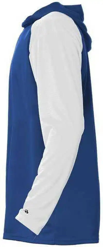 Badger Sport 4235 Breakout Adult Hoodie Tee - Royal White