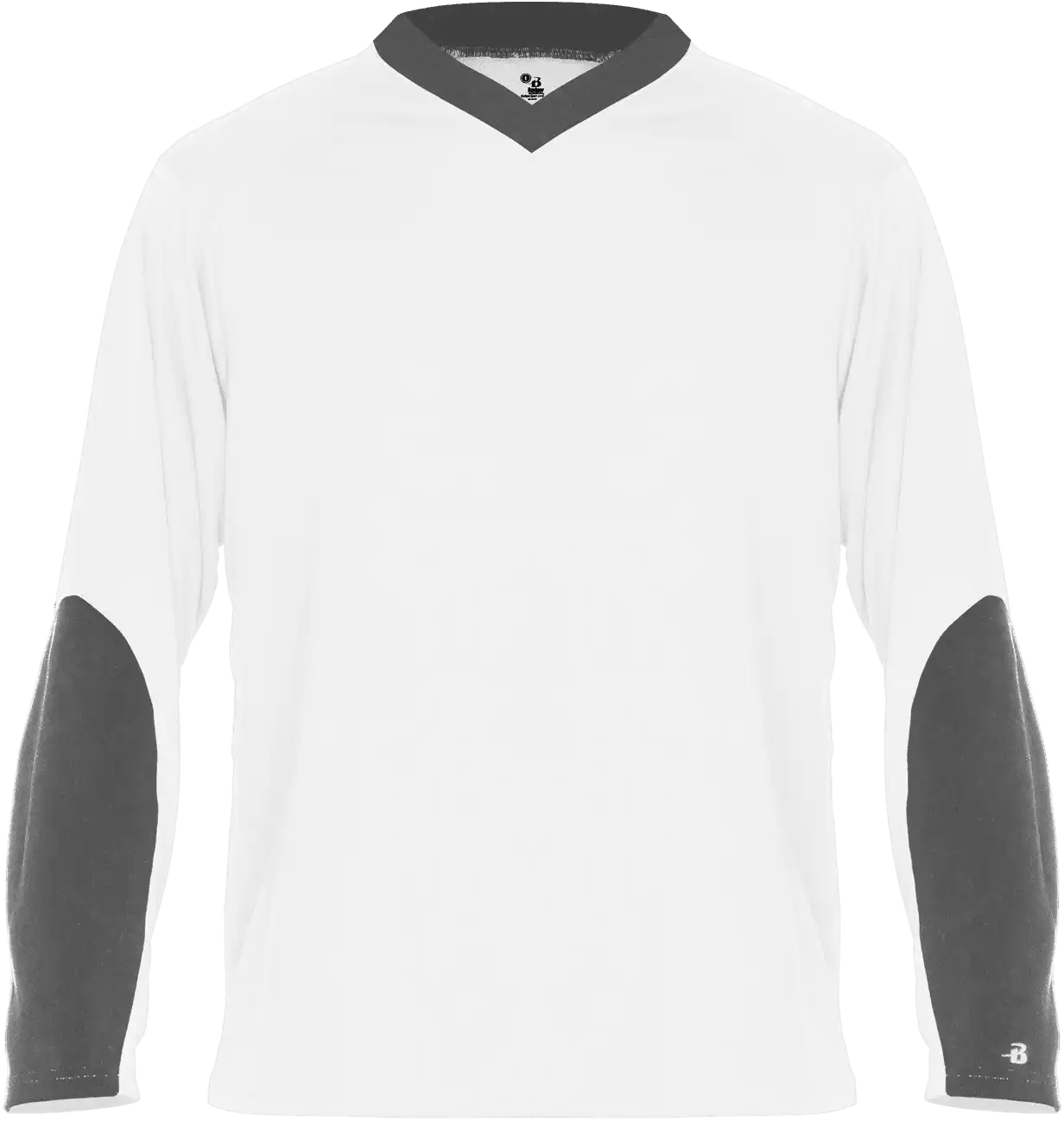 Badger Sport 426400 Sweatless Long Sleeve Tee - White Graphite