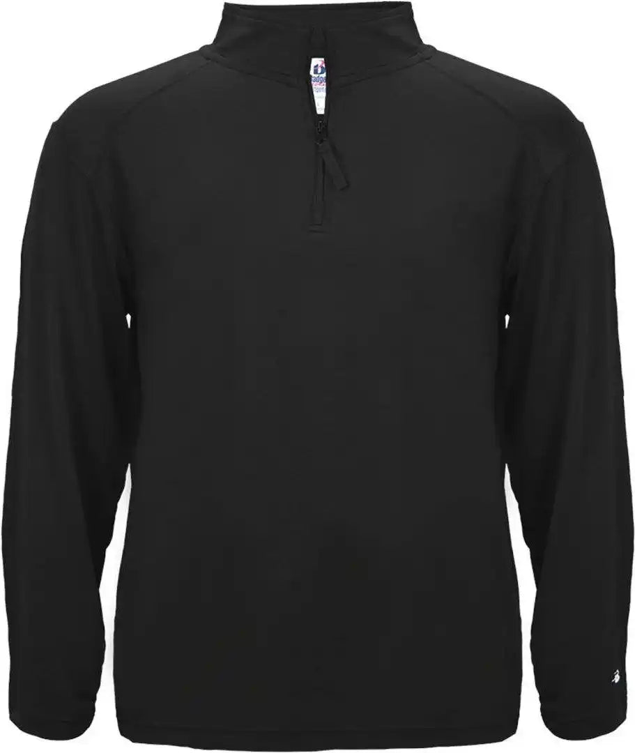 Badger Sport 4280 1/4 Zip Light Weight Pullover - Black