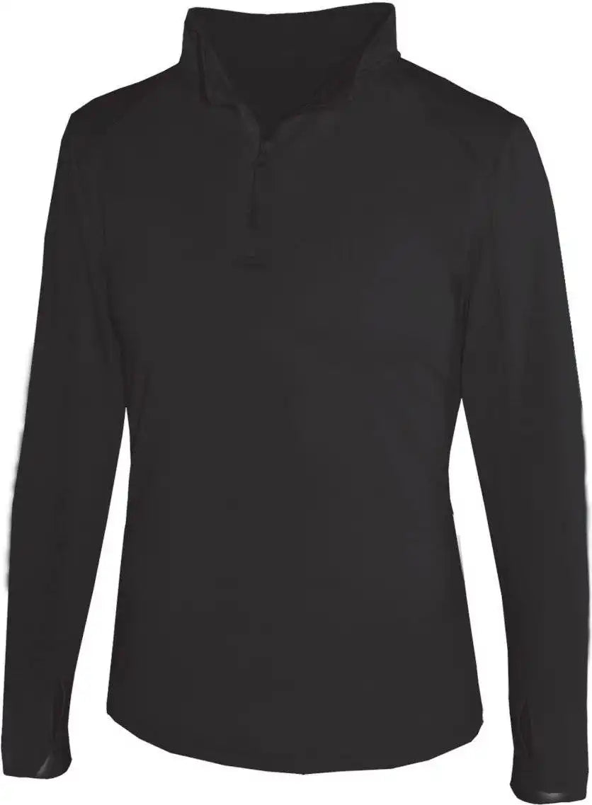 Badger Sport 4286 1/4 Zip Ladies Lightweight Pullover - Black