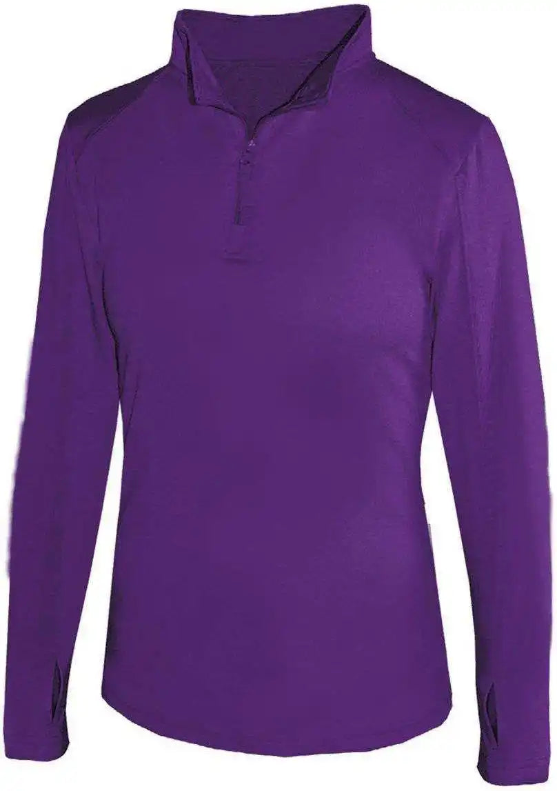 Badger Sport 4286 1/4 Zip Ladies Lightweight Pullover - Purple