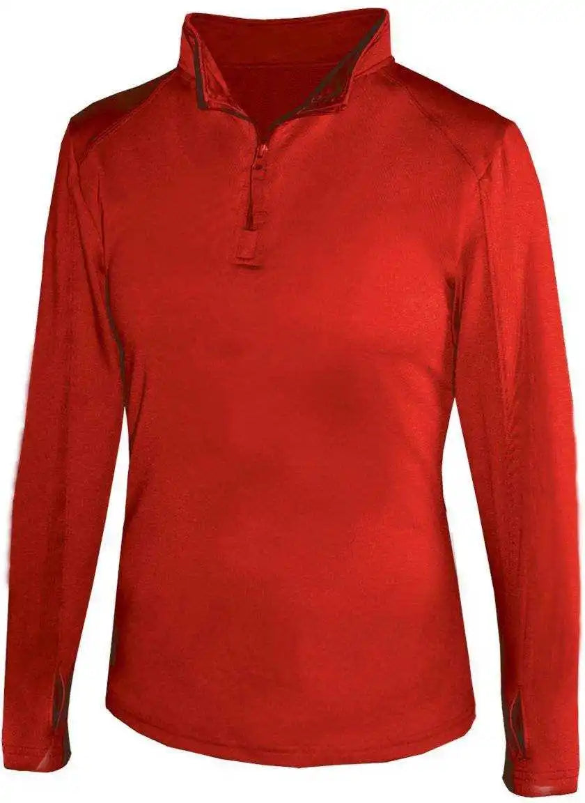 Badger Sport 4286 1/4 Zip Ladies Lightweight Pullover - Red