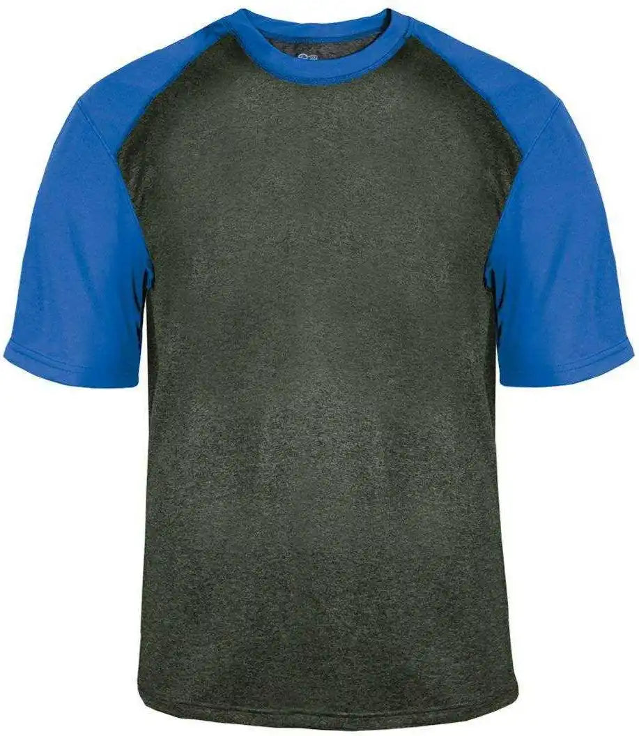 Badger Sport 4341 Heather Tee - Carbon Royal