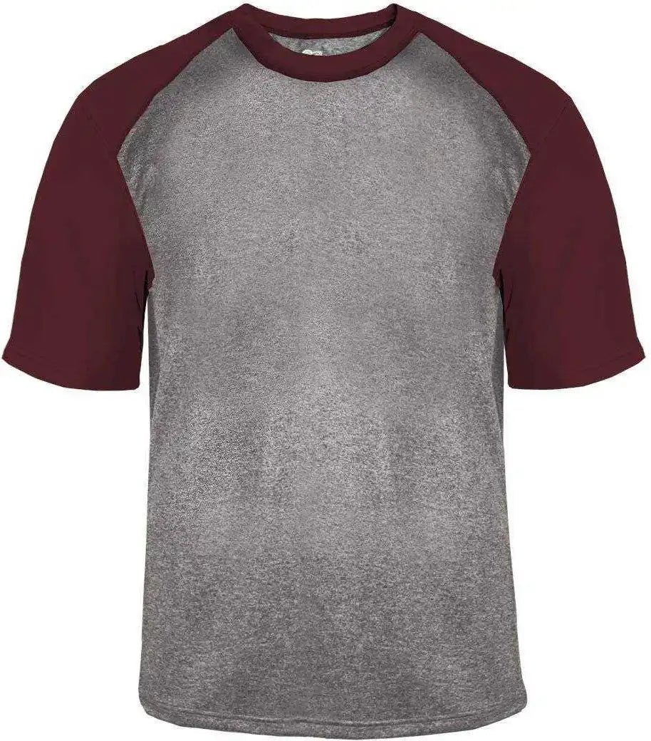 Badger Sport 4341 Heather Tee - Steel Maroon