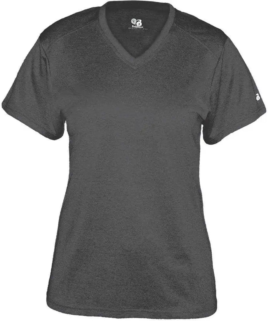 Badger Sport 4362 Pro Heather Ladies V-neck Tee - Carbon