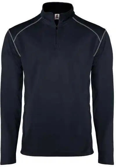 Badger Sport 4438 Money Mesh 1/4 Zip - Navy Silver