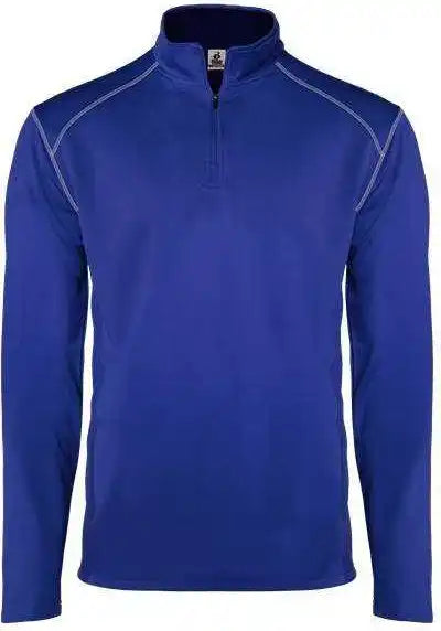 Badger Sport 4438 Money Mesh 1/4 Zip - Royal Silver