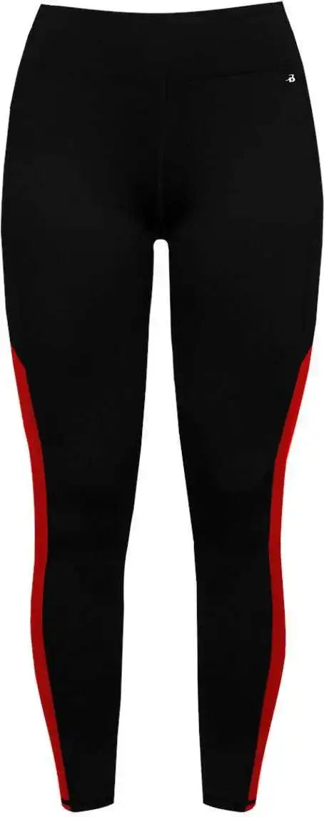 Badger Sport 4637 Panel Ladies Tight - Black Red