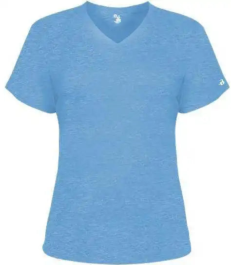 Badger Sport 4962 Tri-blend Ladies’ V-neck Tee - Columbia Blue Heather