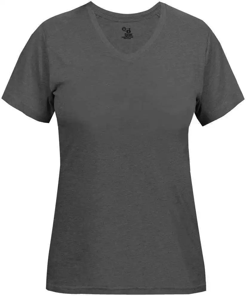 Badger Sport 4962 Tri-blend Ladies’ V-neck Tee - Graphite Heather