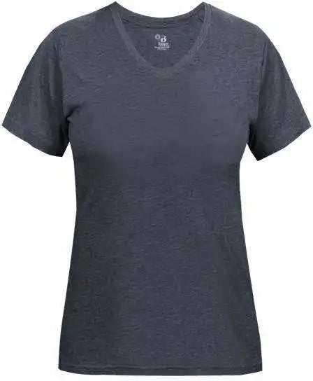 Badger Sport 4962 Tri-blend Ladies’ V-neck Tee - Navy Heather