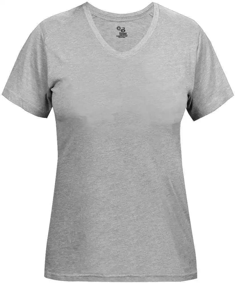 Badger Sport 4962 Tri-blend Ladies’ V-neck Tee - Oxford