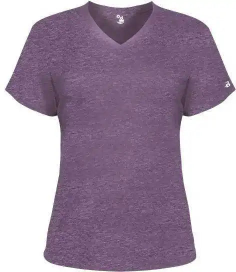 Badger Sport 4962 Tri-blend Ladies’ V-neck Tee - Purple Heather