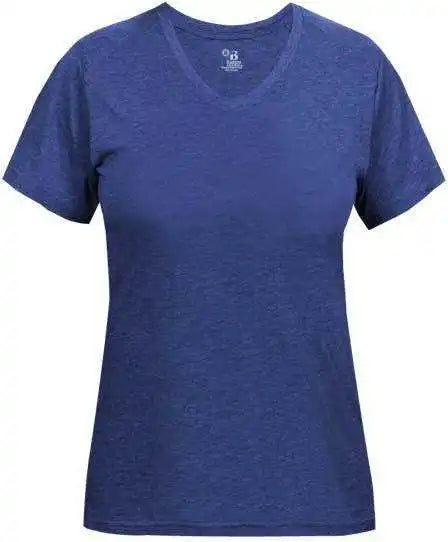 Badger Sport 4962 Tri-blend Ladies’ V-neck Tee - Royal Heather