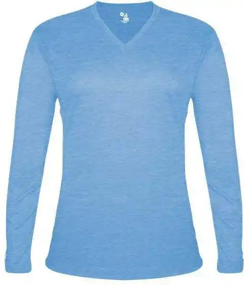 Badger Sport 4964 Tri-blend L/s Ladies Tee - Columbia Blue Heather