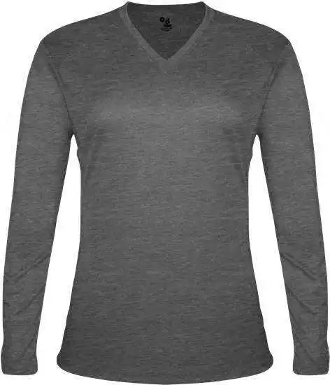 Badger Sport 4964 Tri-blend L/s Ladies Tee - Graphite Heather