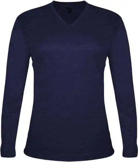 Badger Sport 4964 Tri-blend L/s Ladies Tee - Navy