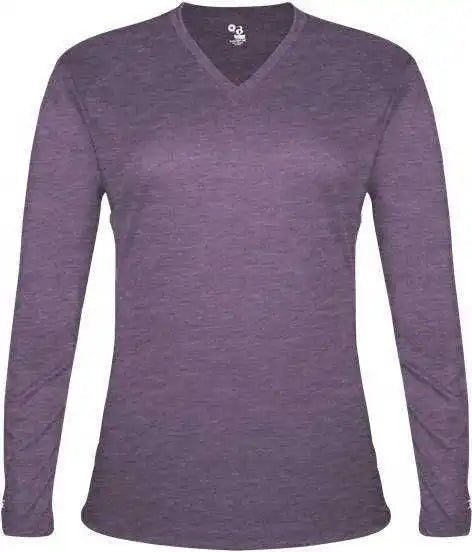 Badger Sport 4964 Tri-blend L/s Ladies Tee - Purple Heather
