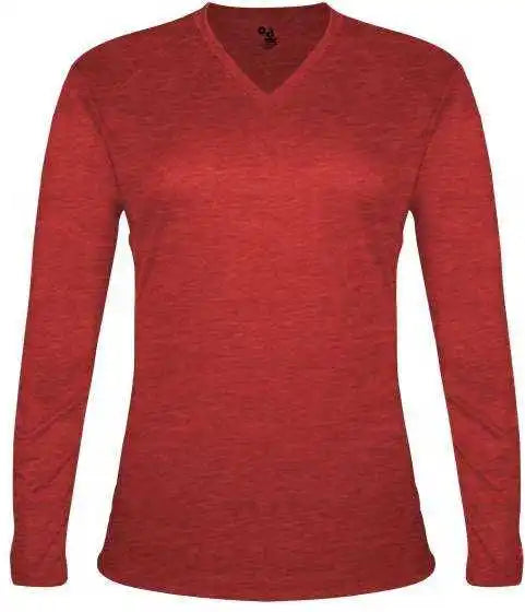 Badger Sport 4964 Tri-blend L/s Ladies Tee - Red