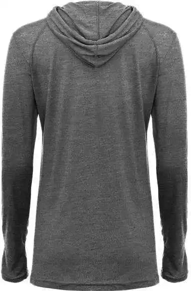 Badger Sport 496500 Tri-blend Surplice Women’s Hoodie Tee - Black Heather
