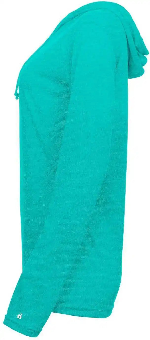 Badger Sport 496500 Tri-blend Surplice Women’s Hoodie Tee - Turquoise