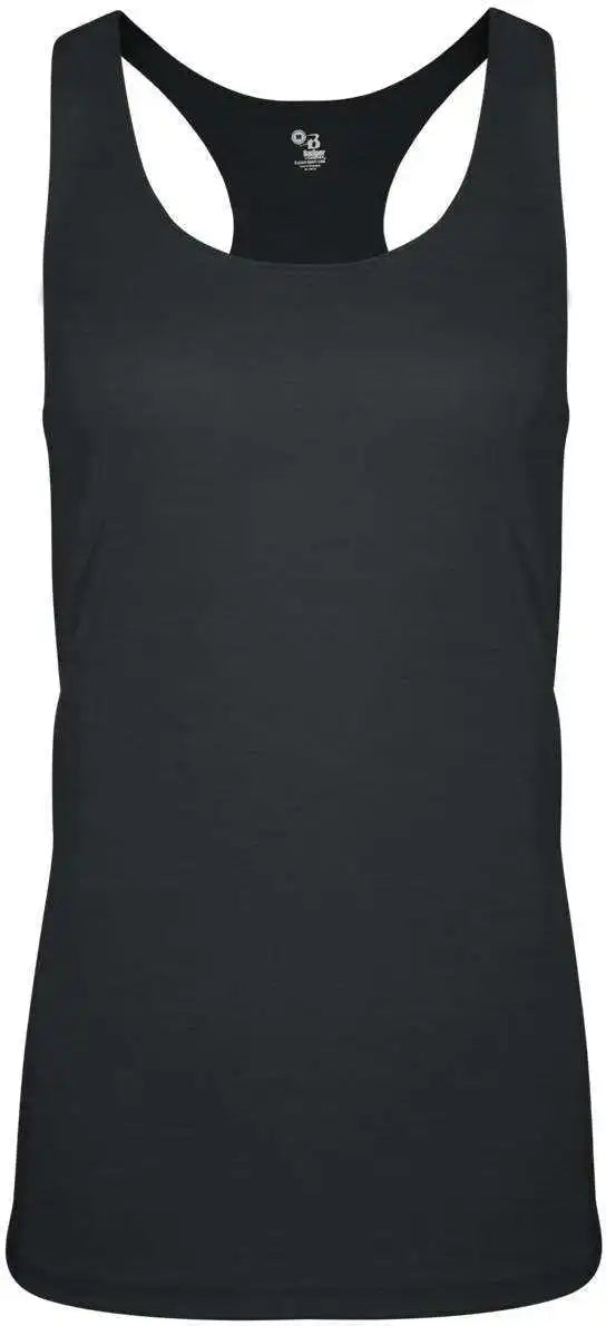 Badger Sport 4966 Tri-blend Ladies’ Racerback Tank - Black Heather