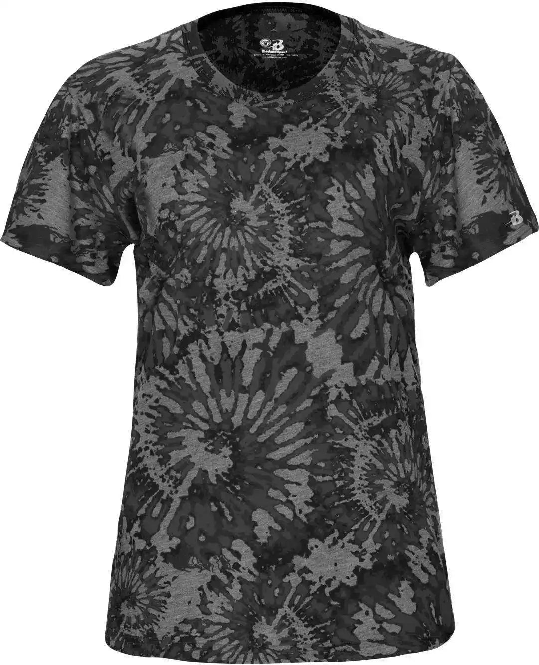 Badger Sport 4974 Women’s Tie-dye Tri-blend Tee - Graphite