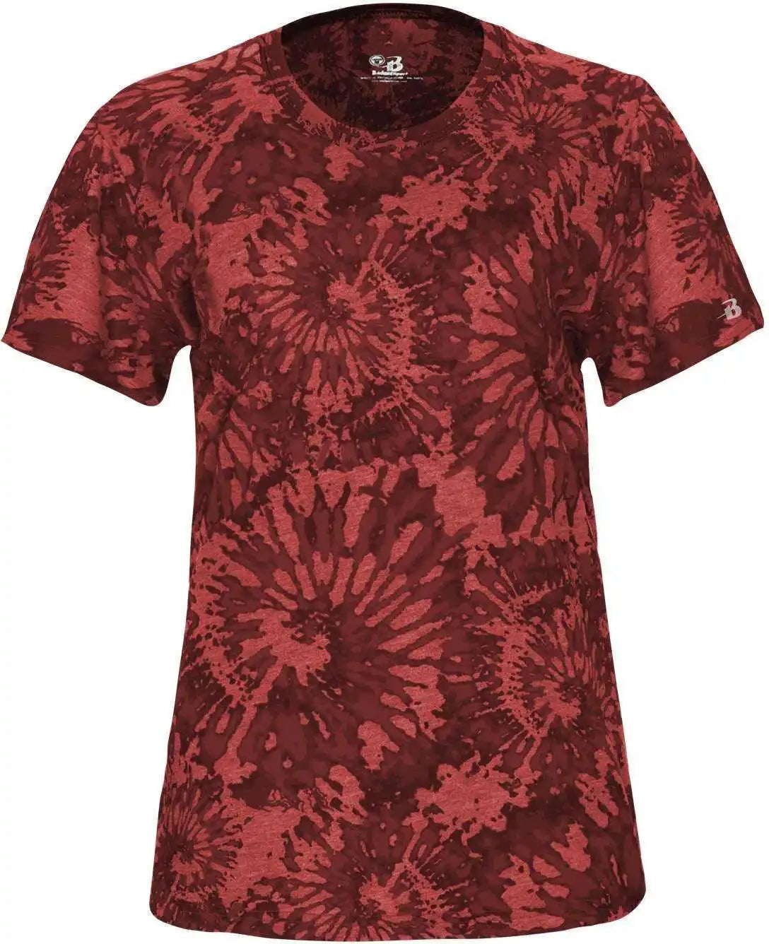 Badger Sport 4974 Women’s Tie-dye Tri-blend Tee - Red