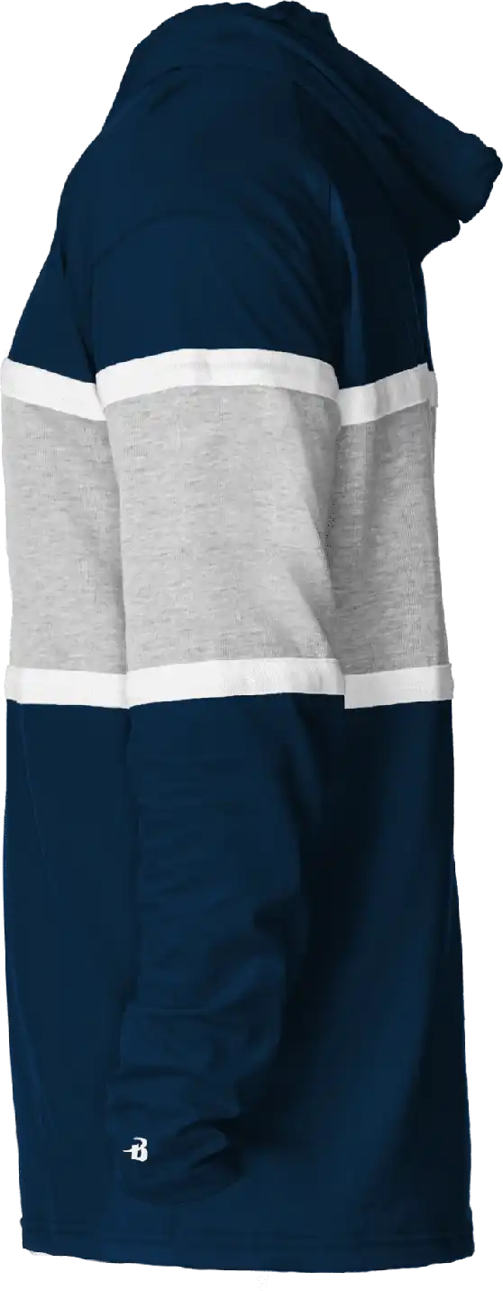 Badger Sport 4981 United Hood Tee - Navy Oxford White
