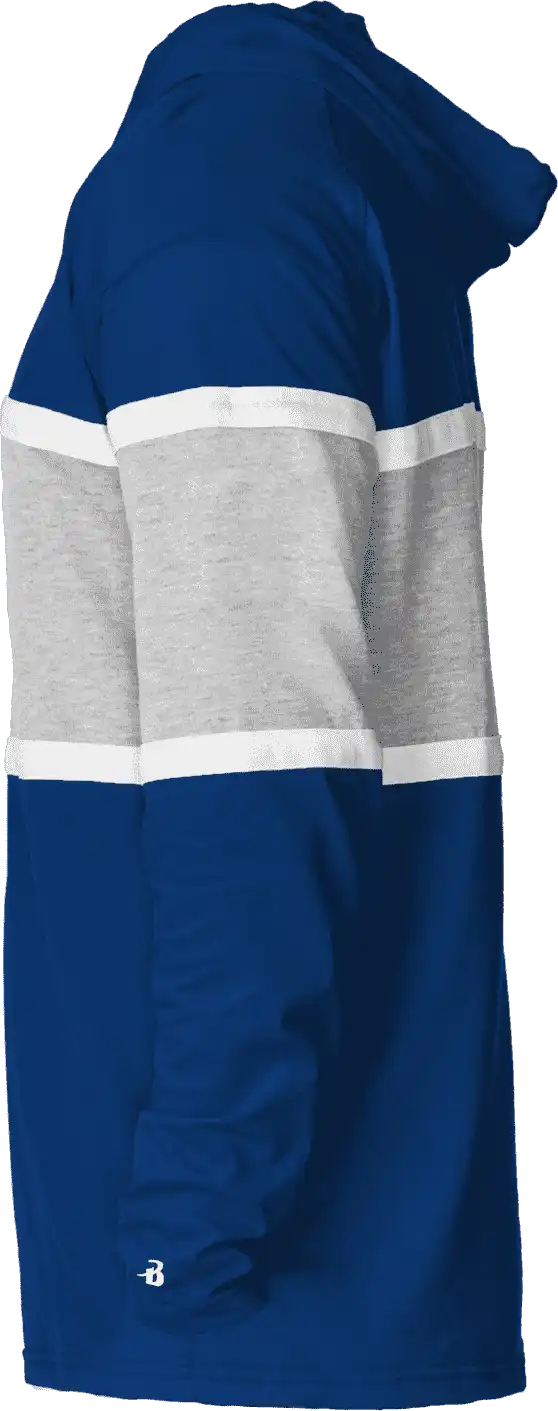 Badger Sport 4981 United Hood Tee - Royal Oxford White