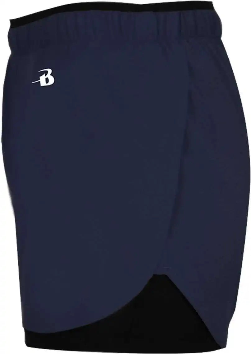 Badger Sport 6150 Double Up Ladies Short - Navy Black