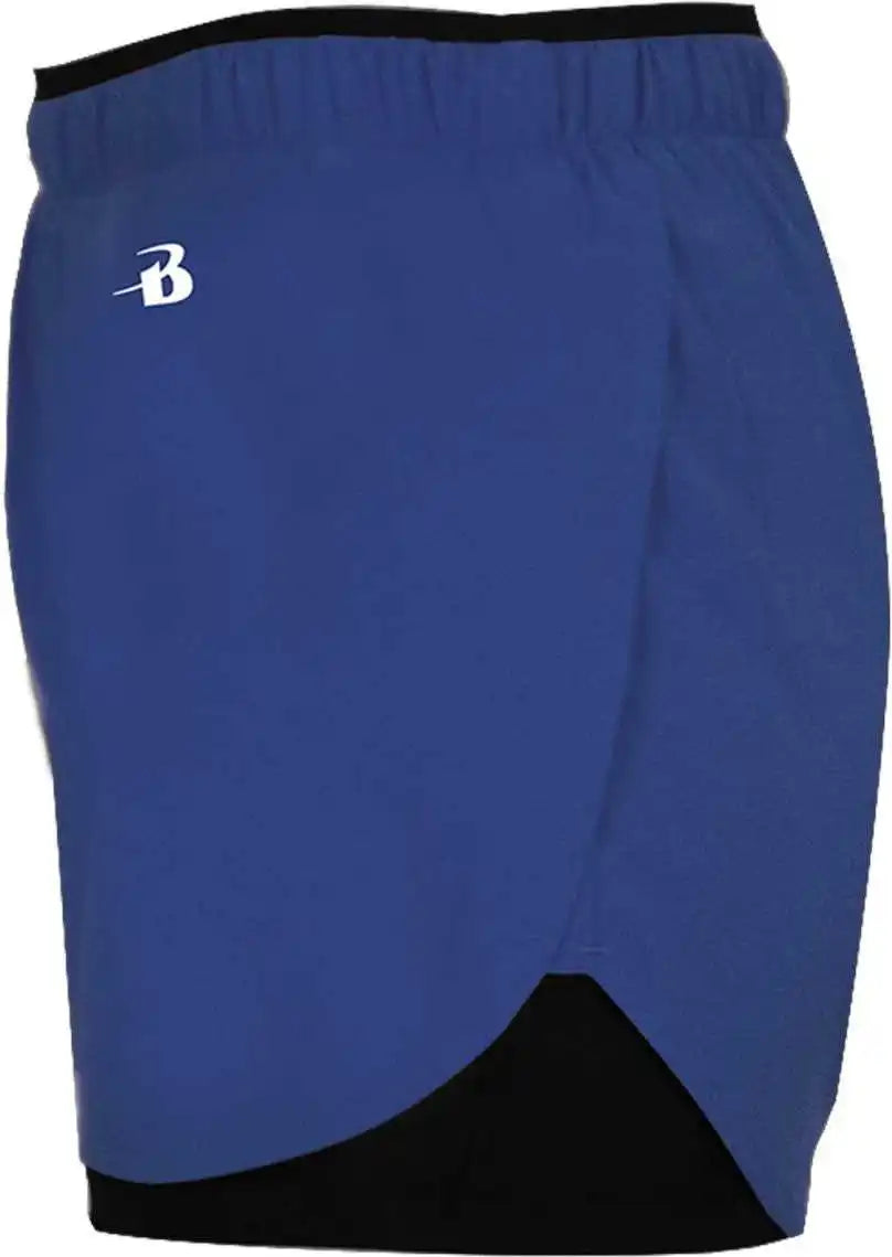 Badger Sport 6150 Double Up Ladies Short - Royal Black