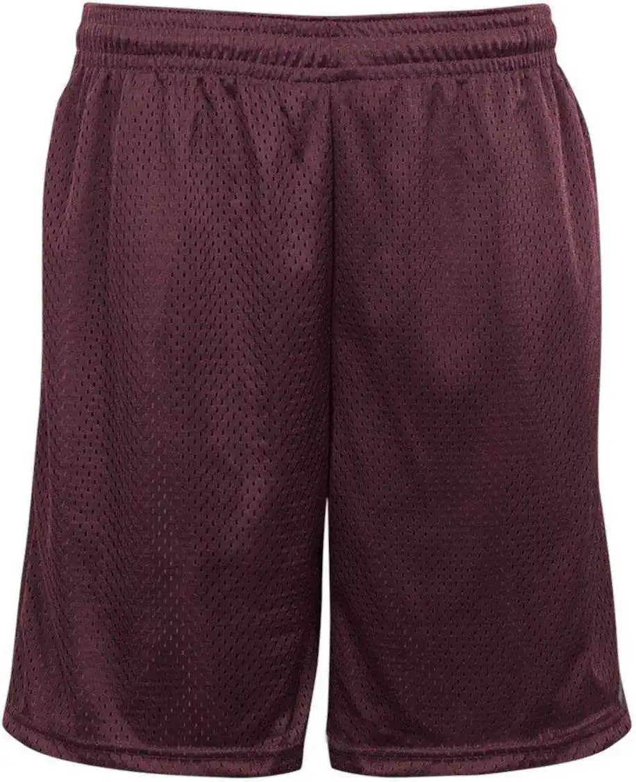Badger Sport 7219 Pocketed Mesh Short - Maroon